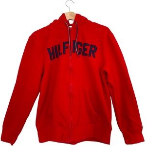 Tommy Hilfiger Men's  Red Full Zip Hoodie. Size: Large